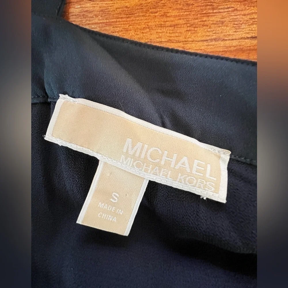 Michael Kors navy pleated maxi dress size small